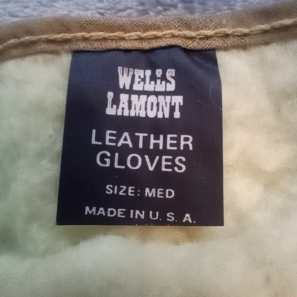 Wells Lamont Gloves Leather Womens Size Medium Lined Beige Tan Work Chore Casual